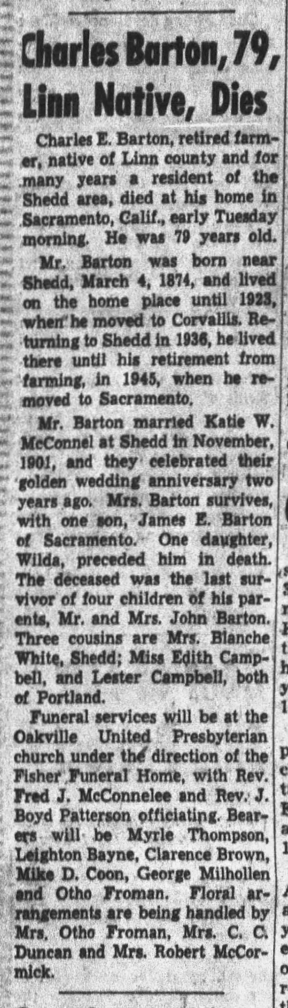 obit for Charles Barton